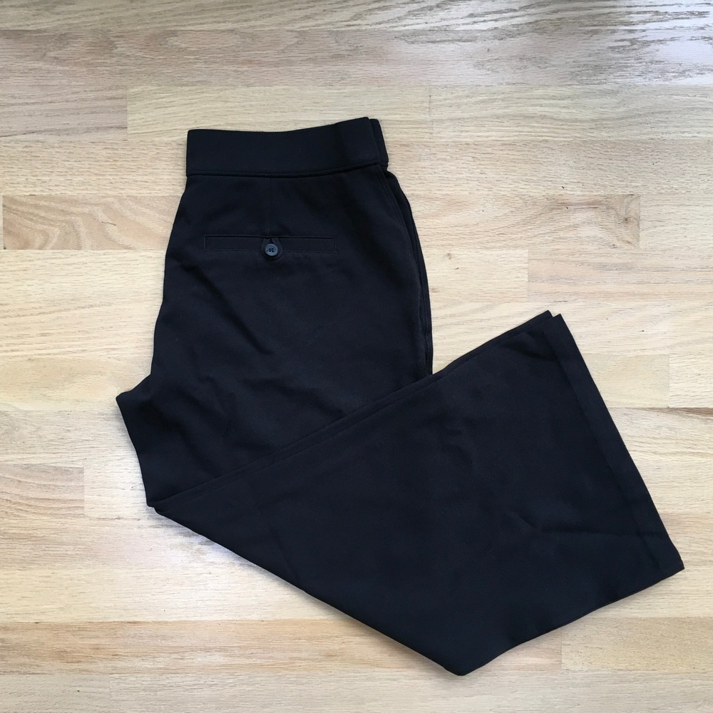 Spanx The Perfect Pant Black Cropped Wide Leg Ponte Trousers Large L